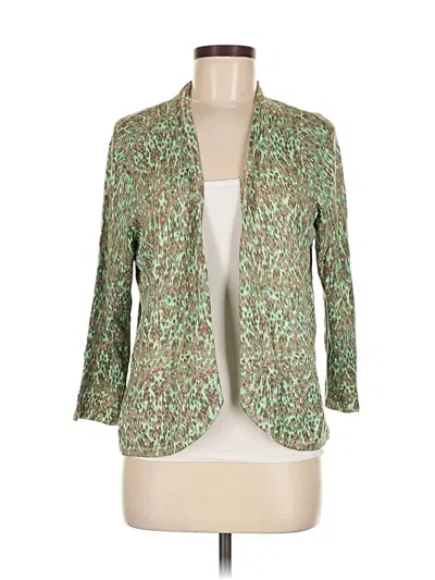 Pre-owned Soft Surroundings Cardigan Sweater In Green
