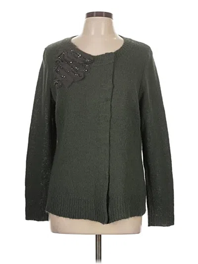 Pre-owned Soft Surroundings Cardigan Sweater In Green