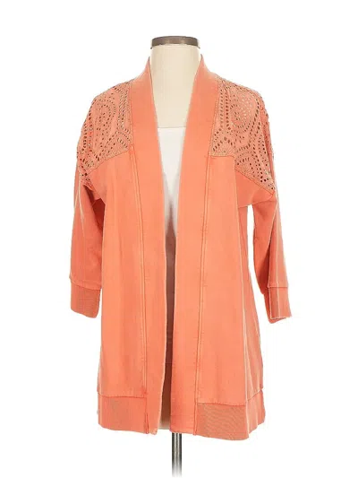 Pre-owned Soft Surroundings Cardigan Sweater In Orange