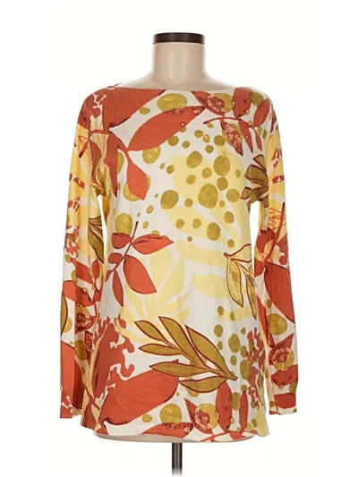 Pre-owned Soft Surroundings Cardigan Sweater In Orange