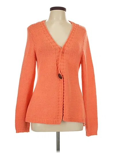 Pre-owned Soft Surroundings Cardigan Sweater In Orange