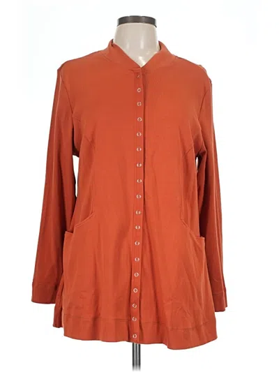 Pre-owned Soft Surroundings Cardigan Sweater In Orange
