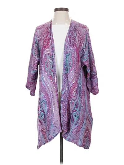 Pre-owned Soft Surroundings Cardigan Sweater In Purple