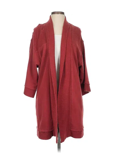 Pre-owned Soft Surroundings Cardigan Sweater In Red