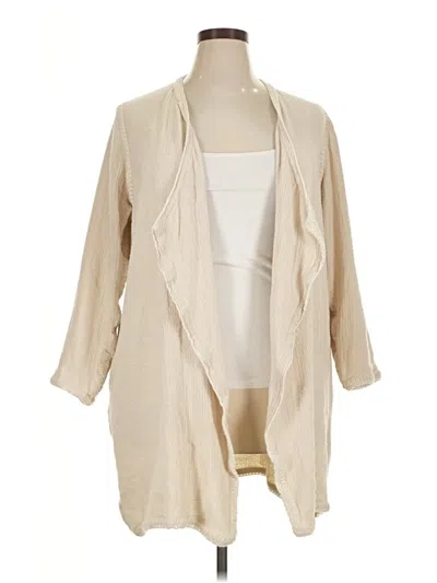Pre-owned Soft Surroundings Cardigan Sweater In Tan