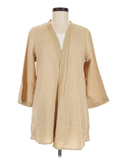 Pre-owned Soft Surroundings Cardigan Sweater In Tan