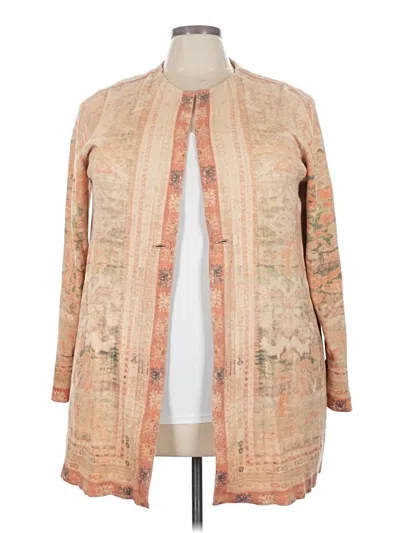 Pre-owned Soft Surroundings Cardigan Sweater In Tan