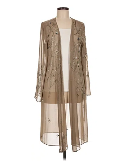 Pre-owned Soft Surroundings Cardigan Sweater In Tan