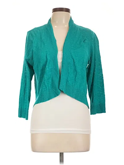Pre-owned Soft Surroundings Cardigan Sweater In Teal