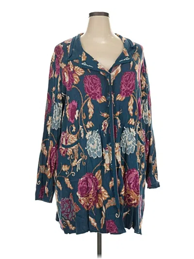 Pre-owned Soft Surroundings Cardigan Sweater In Teal