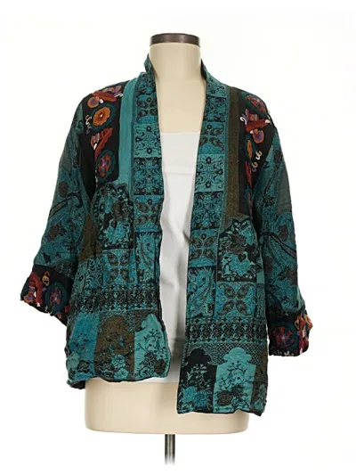 Pre-owned Soft Surroundings Cardigan Sweater In Teal