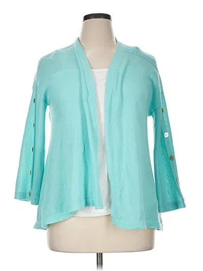 Pre-owned Soft Surroundings Cardigan Sweater In Teal