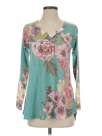 Pre-owned Soft Surroundings Cardigan Sweater In Teal