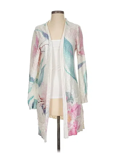 Pre-owned Soft Surroundings Cardigan Sweater In White