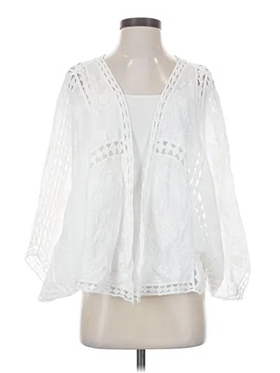 Pre-owned Soft Surroundings Cardigan Sweater In White