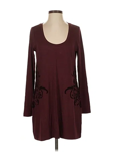 Pre-owned Soft Surroundings Casual Dress In Burgundy