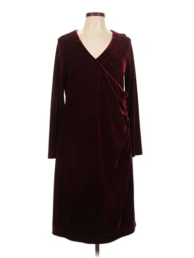 Pre-owned Soft Surroundings Casual Dress In Burgundy