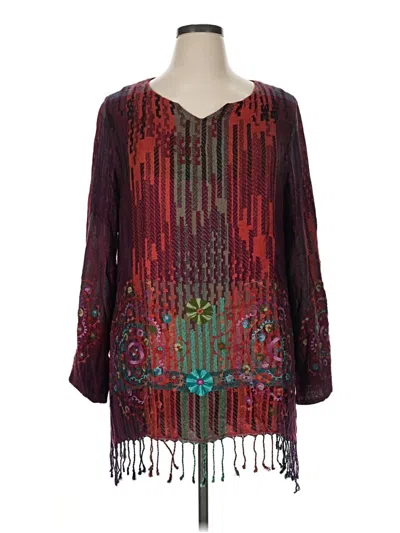Pre-owned Soft Surroundings Casual Dress In Burgundy