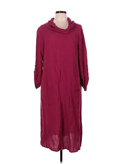 Pre-owned Soft Surroundings Casual Dress In Burgundy