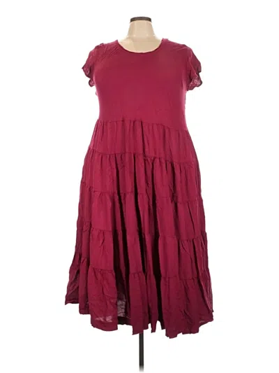 Pre-owned Soft Surroundings Casual Dress In Burgundy
