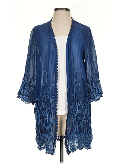 Pre-owned Soft Surroundings Kimono In Blue