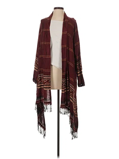 Pre-owned Soft Surroundings Kimono In Burgundy