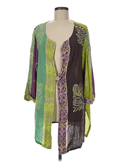 Pre-owned Soft Surroundings Kimono In Green