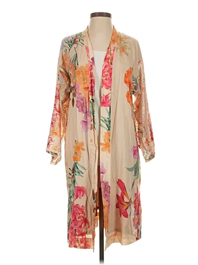 Pre-owned Soft Surroundings Kimono In Tan