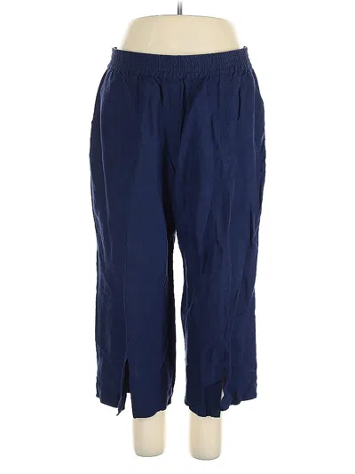 Pre-owned Soft Surroundings Linen Pants In Blue