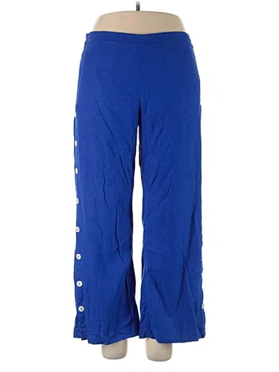 Pre-owned Soft Surroundings Linen Pants In Blue