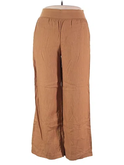 Pre-owned Soft Surroundings Linen Pants In Brown
