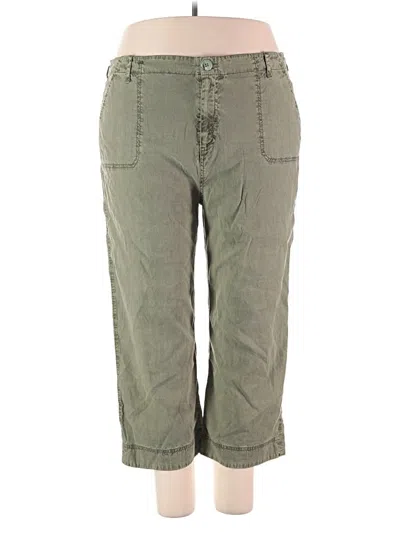 Pre-owned Soft Surroundings Linen Pants In Green