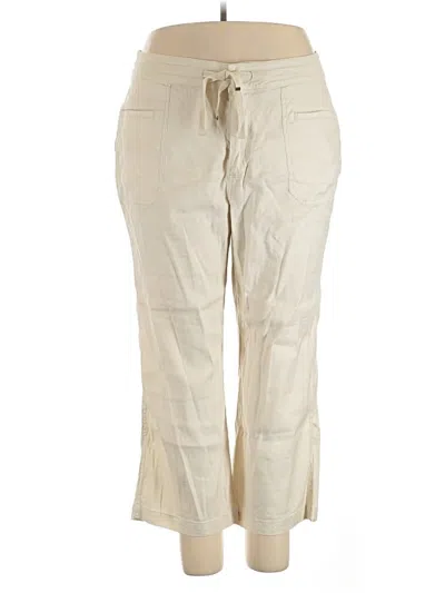 Pre-owned Soft Surroundings Linen Pants In Ivory