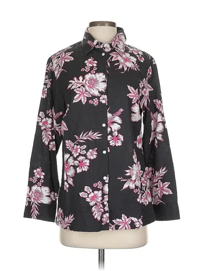 Pre-owned Soft Surroundings Long Sleeve Blouse In Black