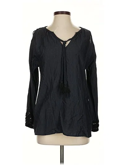 Pre-owned Soft Surroundings Long Sleeve Blouse In Black