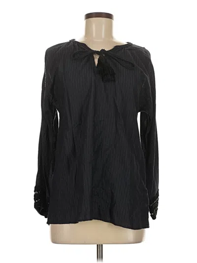 Pre-owned Soft Surroundings Long Sleeve Blouse In Black