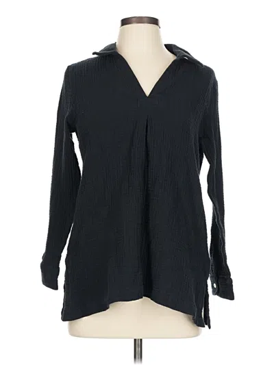 Pre-owned Soft Surroundings Long Sleeve Blouse In Black