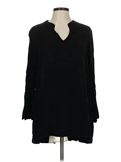 Pre-owned Soft Surroundings Long Sleeve Blouse In Black