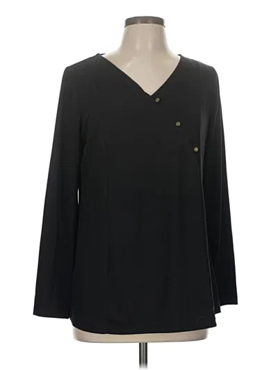 Pre-owned Soft Surroundings Long Sleeve Blouse In Black