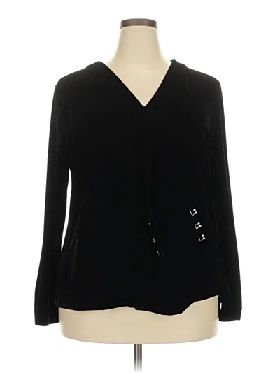 Pre-owned Soft Surroundings Long Sleeve Blouse In Black