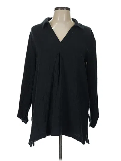 Pre-owned Soft Surroundings Long Sleeve Blouse In Black