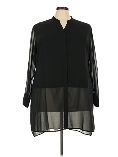 Pre-owned Soft Surroundings Long Sleeve Blouse In Black