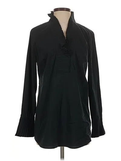 Pre-owned Soft Surroundings Long Sleeve Blouse In Black