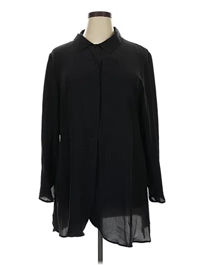 Pre-owned Soft Surroundings Long Sleeve Blouse In Black