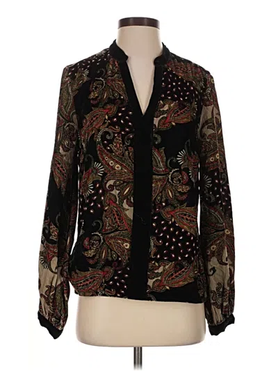Pre-owned Soft Surroundings Long Sleeve Blouse In Black