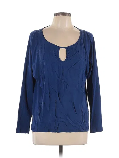 Pre-owned Soft Surroundings Long Sleeve Blouse In Blue