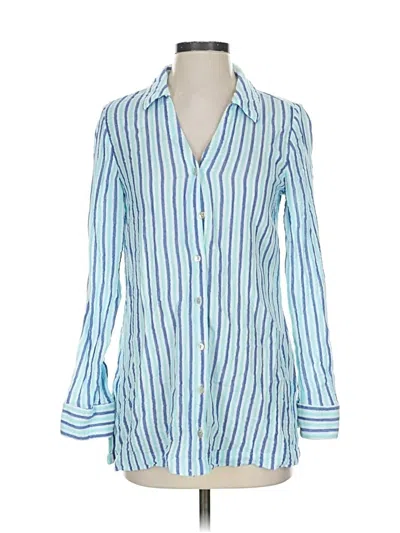 Pre-owned Soft Surroundings Long Sleeve Blouse In Blue