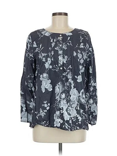 Pre-owned Soft Surroundings Long Sleeve Blouse In Blue