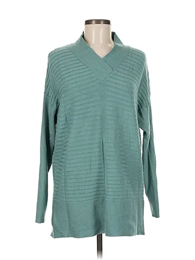 Pre-owned Soft Surroundings Long Sleeve Blouse In Blue