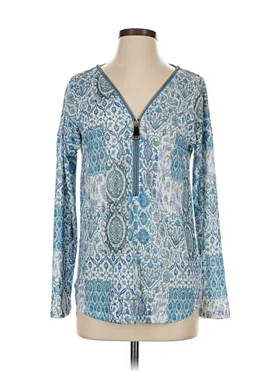 Pre-owned Soft Surroundings Long Sleeve Blouse In Blue